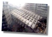 collapsed building outside Taipei